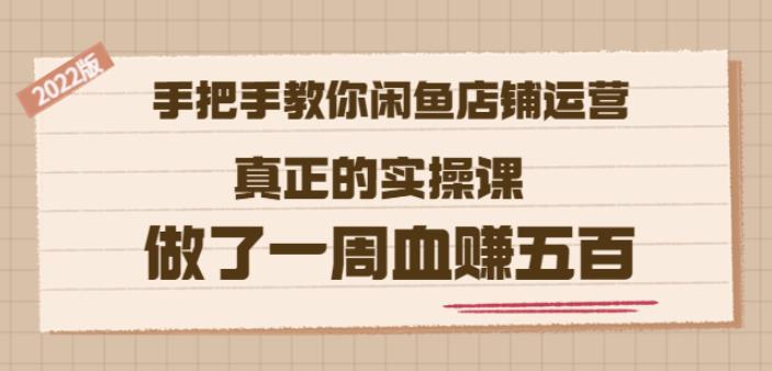 2022版《手把手教你闲鱼店铺运营》真正的实操课做了一周血赚五百(16节课)-小小小弦