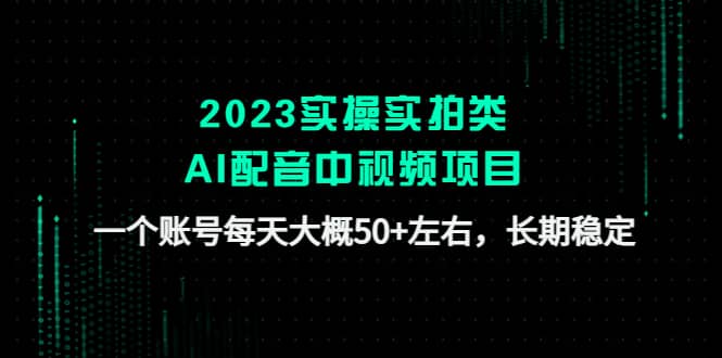 2023实操实拍类AI配音中视频项目，一个账号每天大概50+左右，长期稳定-小小小弦