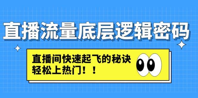 直播流量底层逻辑密码：直播间快速起飞的秘诀，轻松上热门-小小小弦