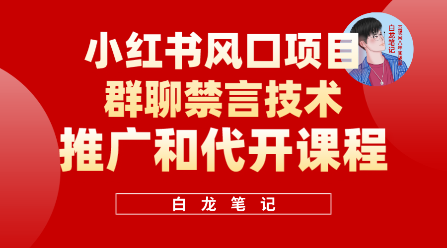 小红书风口项目日入300+，小红书群聊禁言技术代开项目，适合新手操作-小小小弦