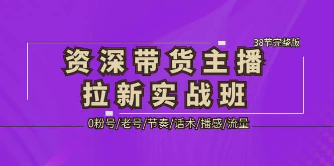 资深·带货主播拉新实战班，0粉号/老号/节奏/话术/播感/流量-38节完整版-小小小弦