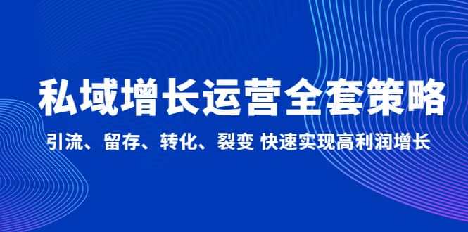 私域增长运营全套策略：引流、留存、转化、裂变 快速实现高利润增长-小小小弦