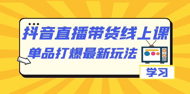 抖音·直播带货线上课，单品打爆最新玩法（12节课）-小小小弦