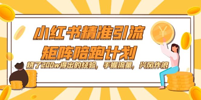 小红书精准引流·矩阵陪跑计划：烧了200w得出的经验，手握流量，兴风作浪！-小小小弦