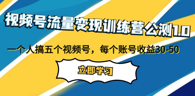 视频号流量变现训练营公测1.0：一个人搞五个视频号，每个账号收益30-50-小小小弦