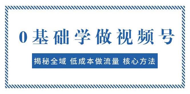 0基础学做视频号：揭秘全域 低成本做流量 核心方法  快速出爆款 轻松变现-小小小弦