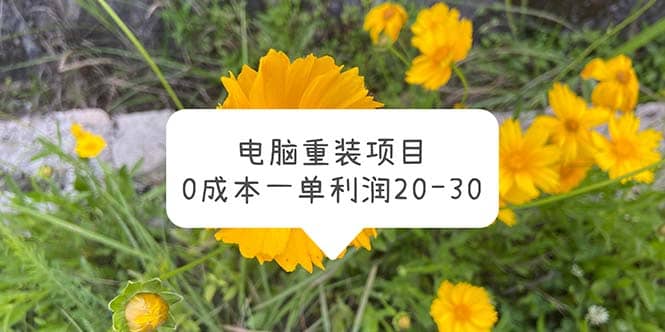 电脑系统重装项目，0成本一单利润20-30-小小小弦