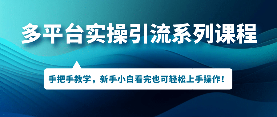 多平台实操引流系列课程，手把手教学，新手小白看完也可轻松上手引流操作-小小小弦