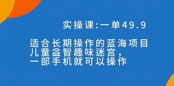 一单49.9长期蓝海项目，儿童益智趣味迷宫，一部-小小小弦