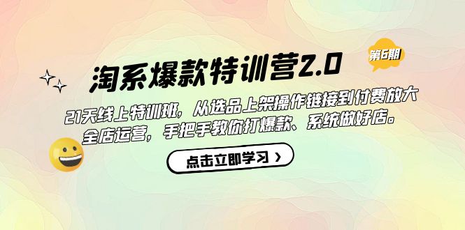 淘系爆款特训营2.0【第六期】从选品上架到付费放大 全店运营 打爆款 做好店-小小小弦