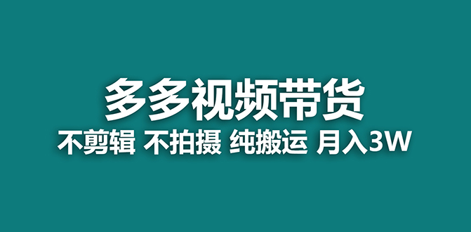 【蓝海项目】多多视频带货，纯搬运一个月搞了5w佣金，小白也能操作【揭秘】-小小小弦