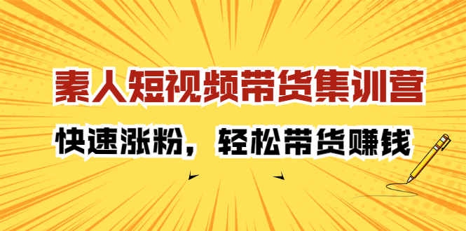 素人短视频带货集训营：快速涨粉，轻松带货赚钱-小小小弦