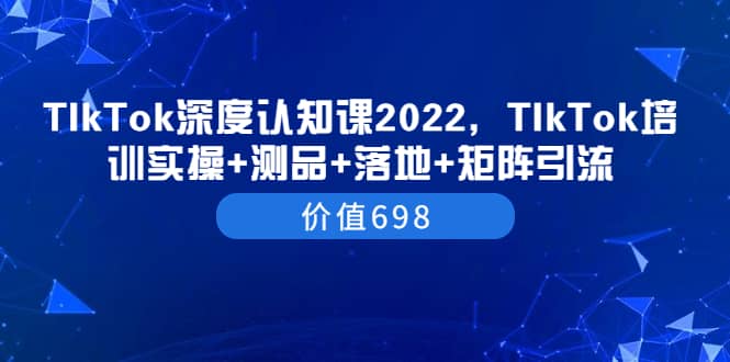 TIkTok深度认知课2022，TIkTok培训实操+测品+落地+矩阵引流（价值698）-小小小弦