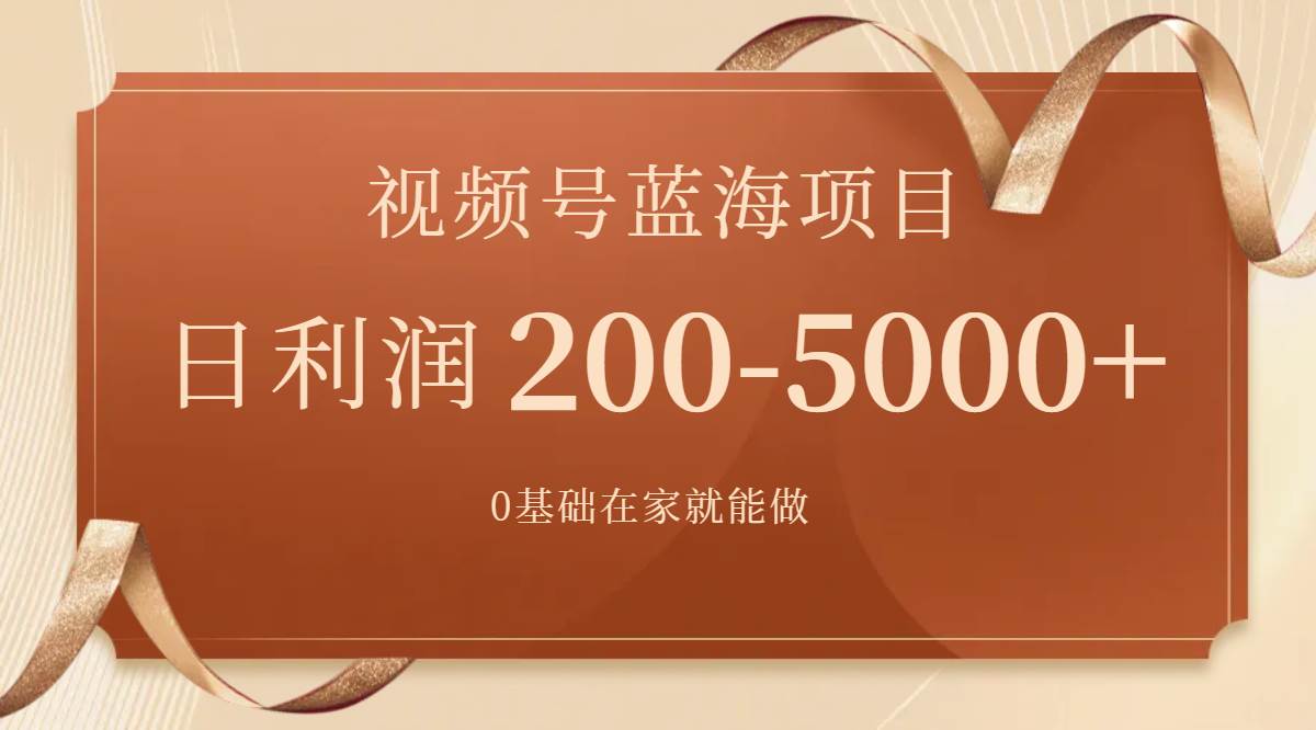 视频号蓝海项目，0基础在家也能做，一天200-5000+【附266G资料】-小小小弦