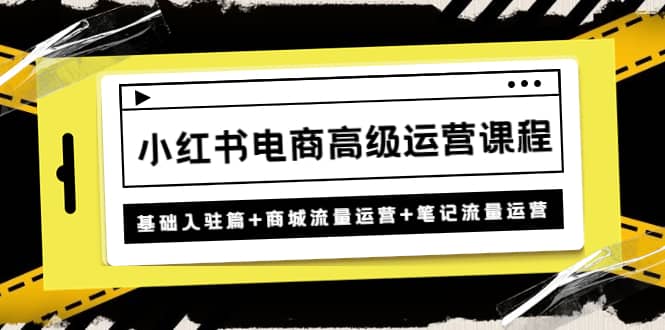 小红书电商高级运营课程：基础入驻篇+商城流量运营+笔记流量运营-小小小弦