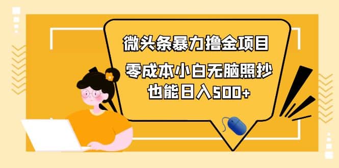 人人都能操作的微头条最新暴力撸金项目，零成本小白无脑搬运-小小小弦