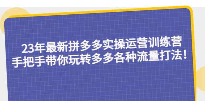 23年最新拼多多实操运营训练营：手把手带你玩转多多各种流量打法！-小小小弦