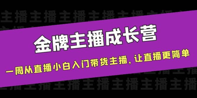 金牌主播成长营，一周从直播小白入门带货主播，让直播更简单-小小小弦