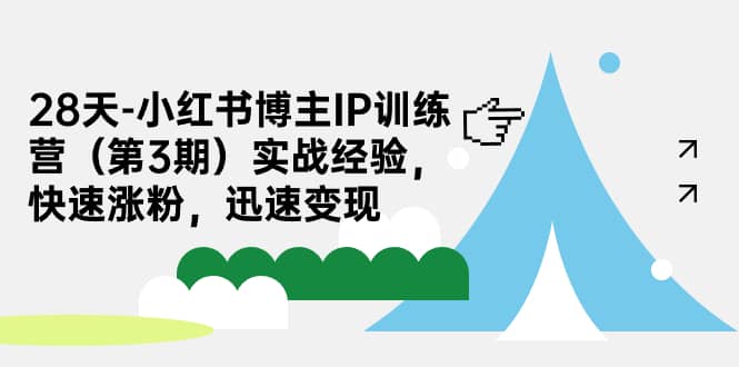 28天-小红书博主IP训练营（第3期）实战经验，快速涨粉，迅速变现-小小小弦