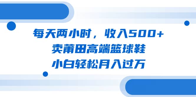 每天两小时，收入500+，卖莆田高端篮球鞋，小白轻松月入过万（教程+素材）-小小小弦