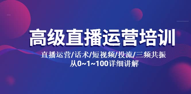 高级直播运营培训 直播运营/话术/短视频/投流/三频共振 从0~1~100详细讲解-小小小弦