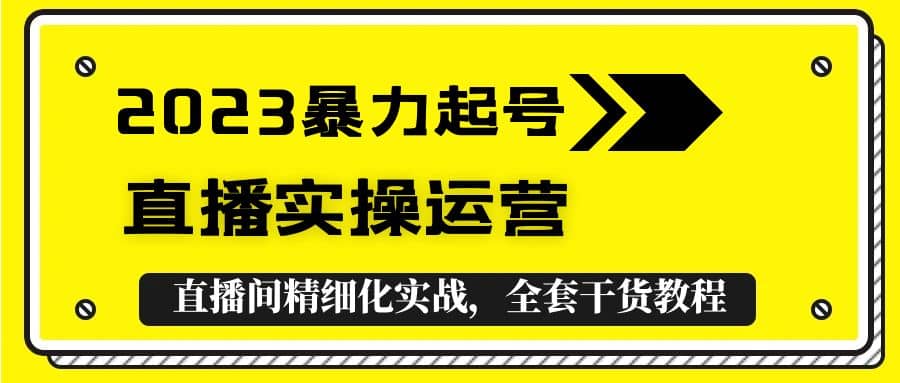 2023暴力起号+直播实操运营，全套直播间精细化实战，全套干货教程-小小小弦