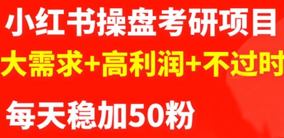 最新小红书操盘考研项目：大需求+高利润+不过时-小小小弦