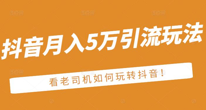 老古董·抖音月入5万引流玩法，看看老司机如何玩转抖音(附赠：抖音另类引流思路)-小小小弦