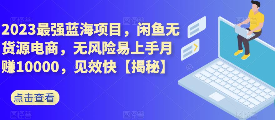 2023最强蓝海项目，闲鱼无货源电商，无风险易上手月赚10000，见效快【揭秘】-小小小弦