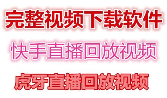 快手直播回放视频/虎牙直播回放视频完整下载(电脑软件+视频教程)-小小小弦