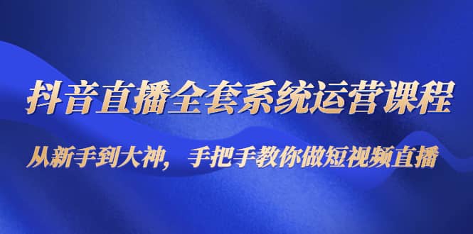 抖音直播全套系统运营课程：从新手到大神，手把手教你做直播短视频-小小小弦