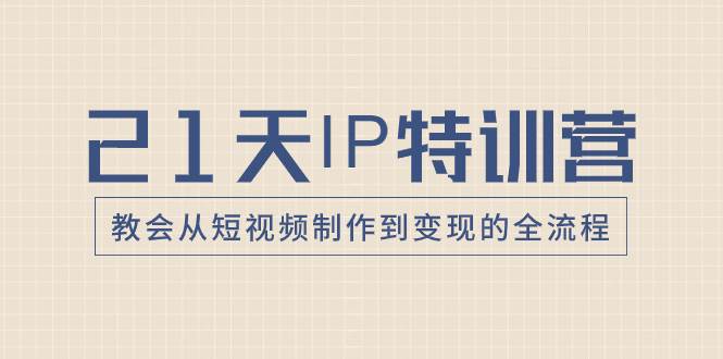 21天IP特训营，教会从短视频制作到变现的全流程-小小小弦