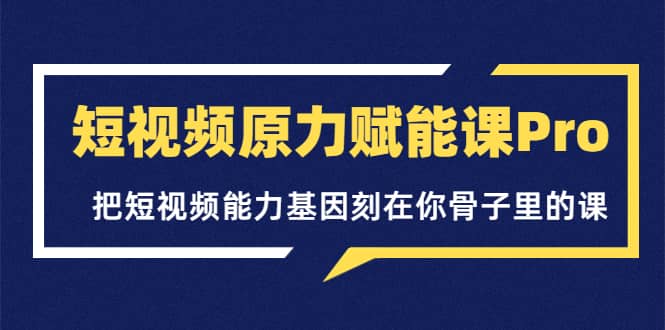 短视频原力赋能课Pro，把短视频能力基因刻在你骨子里的课（价值4999元）-小小小弦