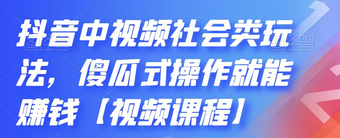 抖音中视频社会类玩法，傻瓜式操作就能赚钱【视频课程】-小小小弦