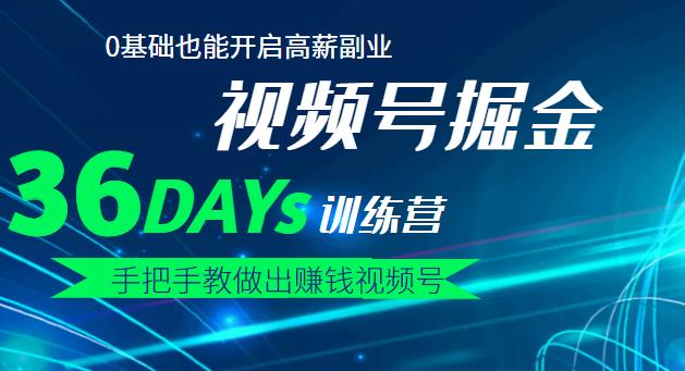 【视频号掘金营】36天手把手教做出赚钱视频号，0基础也能开启高薪副业-小小小弦