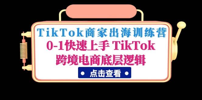 TikTok商家出海训练营：0-1快速上手 TikTok跨境电商底层逻辑(无水印)-小小小弦