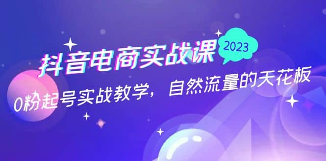 抖音电商实战课：0粉起号实战教学，自然流量的天花板（2月19最新）-小小小弦