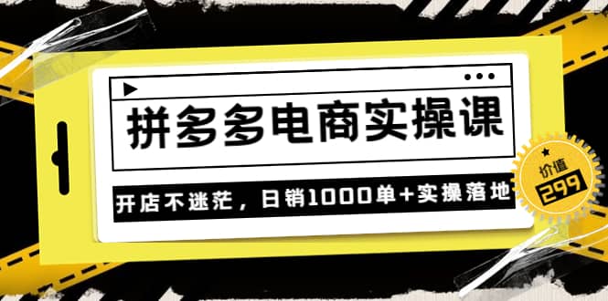 《拼多多电商实操课》开店不迷茫，日销1000单+实操落地（价值299元）-小小小弦