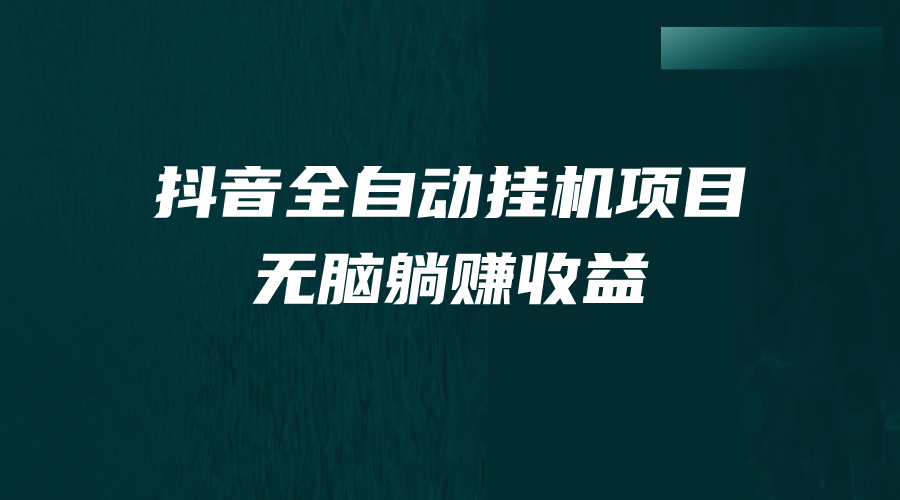 抖音全自动挂机薅羊毛，单号一天5-500＋，纯躺赚不用任何操作-小小小弦