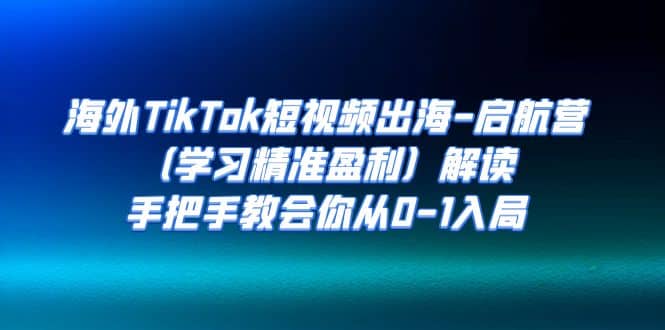 海外TikTok短视频出海-启航营（学习精准盈利）解读，手把手教会你从0-1入局-小小小弦