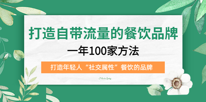 打造自带流量的餐饮品牌：一年100家方法 打造年轻人“社交属性”餐饮的品牌-小小小弦