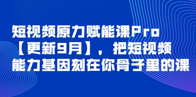 短视频原力赋能课Pro【更新9月】，把短视频能力基因刻在你骨子里的课-小小小弦