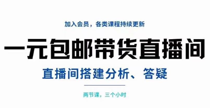 一元包邮带货直播间搭建，两节课三小时，搭建、分析、答疑-小小小弦