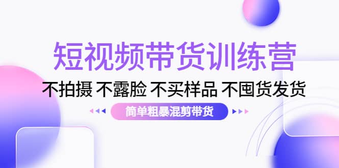 短视频带货训练营：不拍摄 不露脸 不买样品 不囤货发货 简单粗暴混剪带货-小小小弦