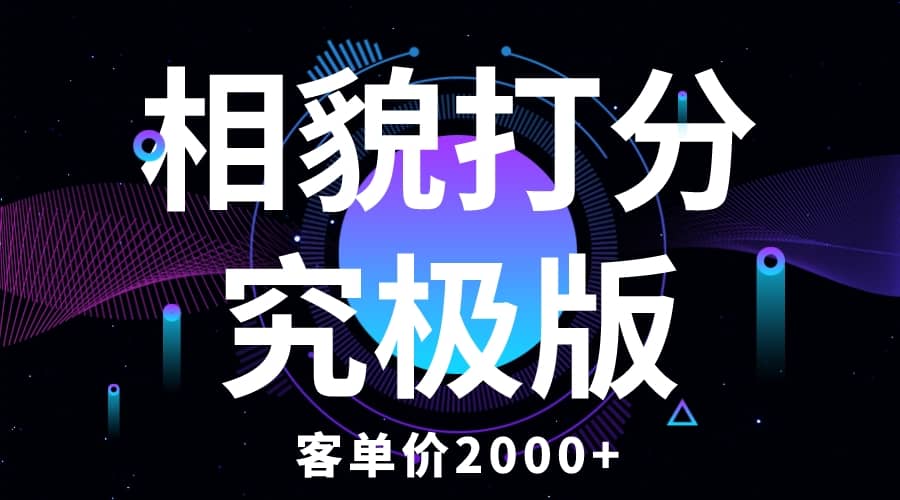 相貌打分究极版，客单价2000+纯新手小白就可操作的项目-小小小弦