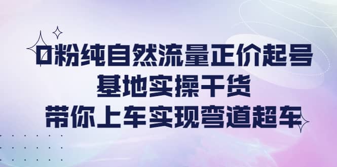 0粉纯自然流量正价起号基地实操干货，带你上车实现弯道超车-小小小弦