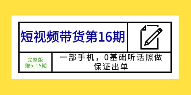 短视频带货第16期：一部手机，0基础听话照做，保证出单-小小小弦