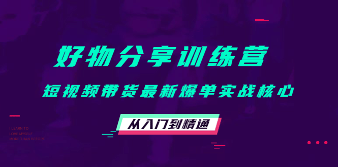 好物分享训练营：短视频带货最新爆单实战核心，从入门到精通-小小小弦