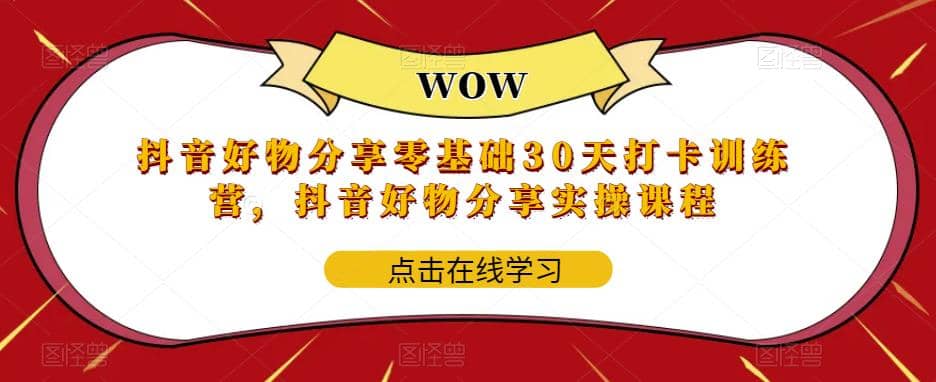 抖音好物分享0基础30天-打卡特训营，抖音好物分享实操课程-小小小弦