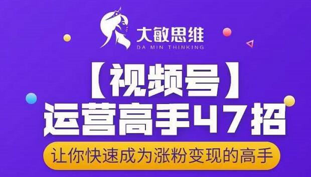 大敏思维-视频号运营高手47招，让你快速成为涨粉变现高手-小小小弦